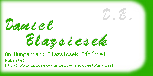 daniel blazsicsek business card